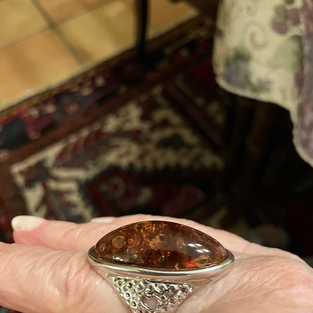 BALTIC AMBER RING 7 EXCELLENT CONDITION - Picture 6 of 13